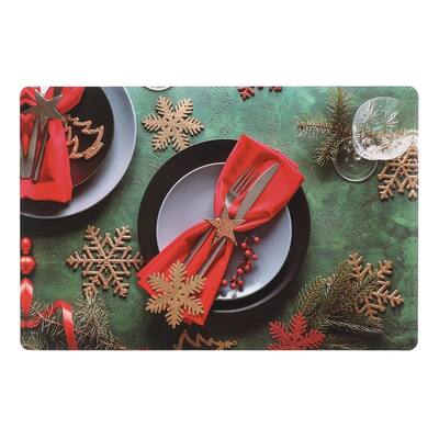 Plastic Placemat (Holiday Dinner) - Set of 12