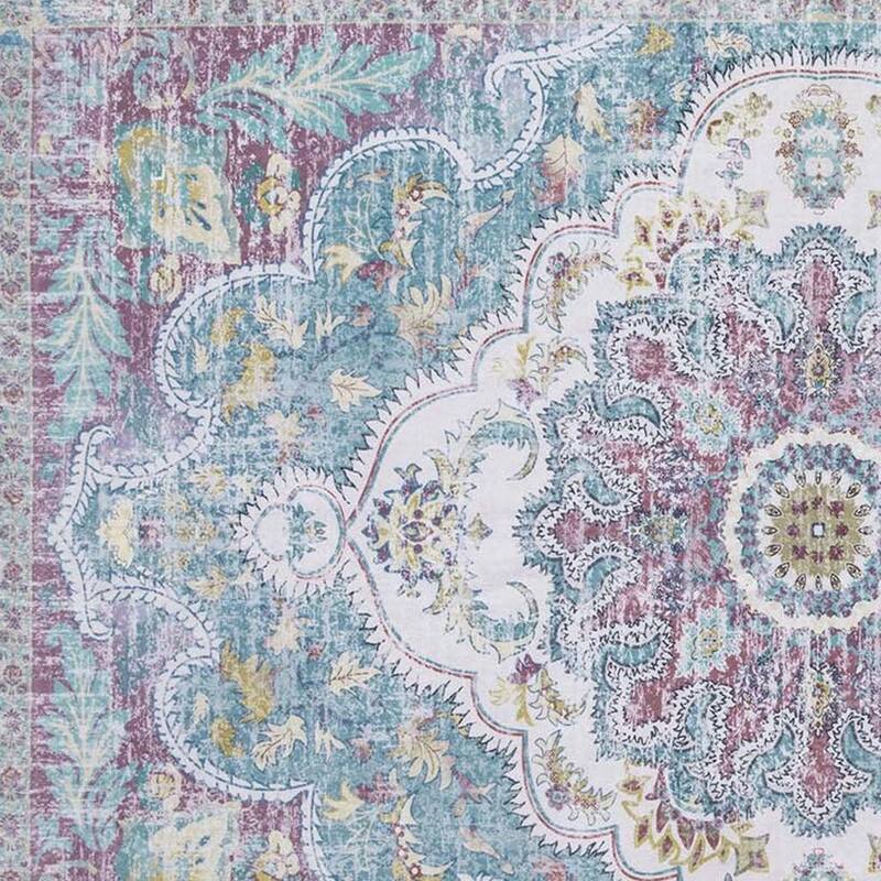 HomeRoots Medallion Traditional Rectangle Area Rug