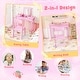 preview thumbnail 17 of 18, Gymax Kids Vanity Table & Chair Set 2-in-1 Princess Makeup Dressing