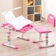 Height Adjustable Study Desk And Chair Set Pull Out Drawer With Tilted ...