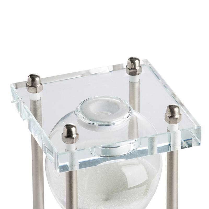 White and Silver 8-inch Industrial Hourglass