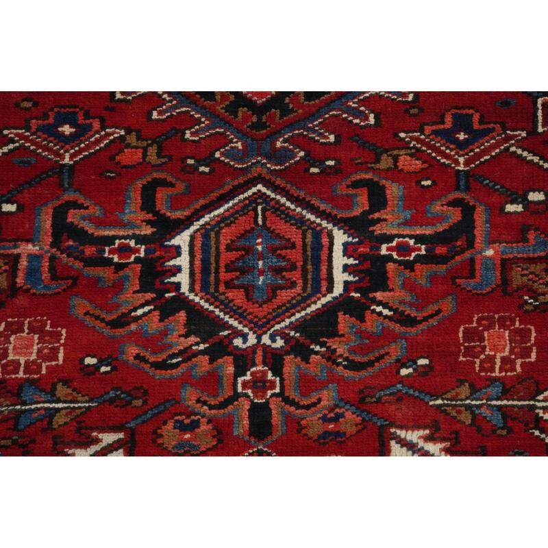 Hand Knotted Oriental 100% Wool Carpet Traditional Medallion Red Heriz Area Rug - 11' 4'' X 8' 6''