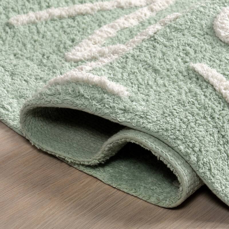 Nuloom Alphabet SpinClean Washable Round Rug