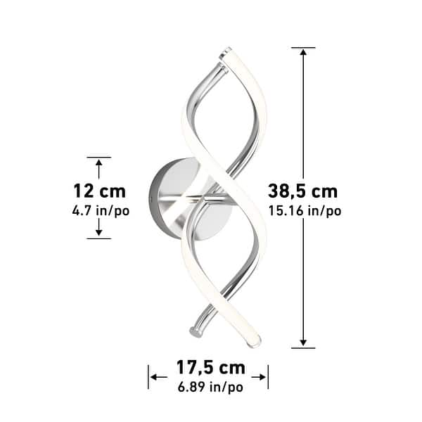 Artika DNA LED Integrted Wall Sconce Light Fixture, Chrome