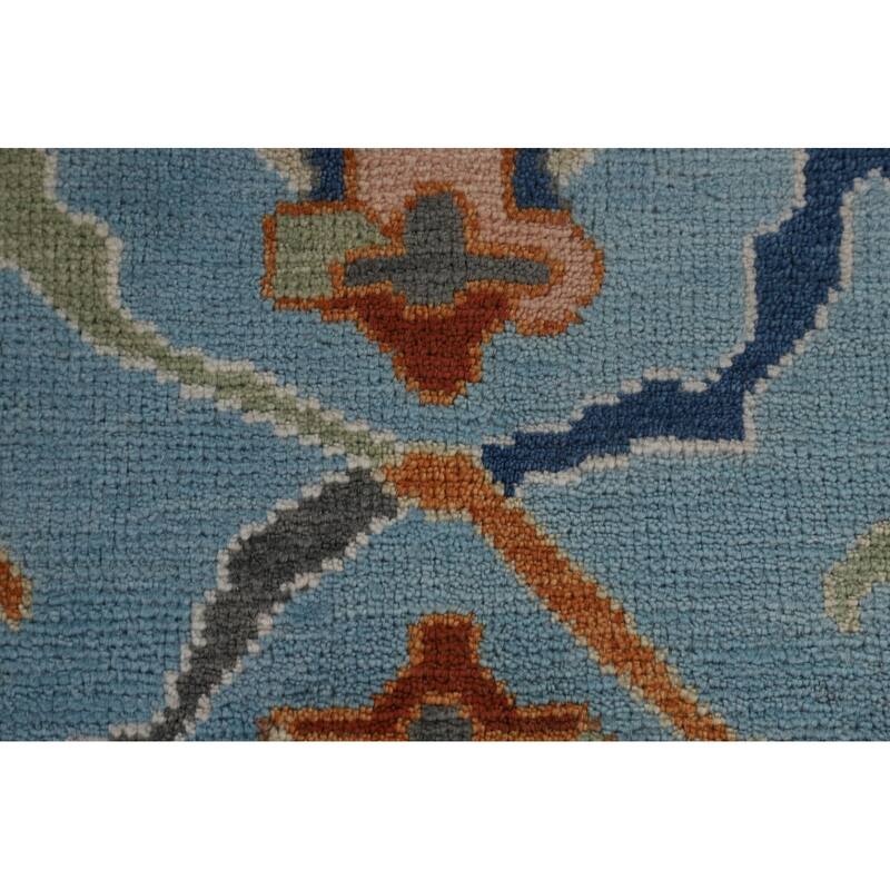 Blue Oushak Indian Area Rug Handmade Wool Carpet - 7'10"x 10'0"