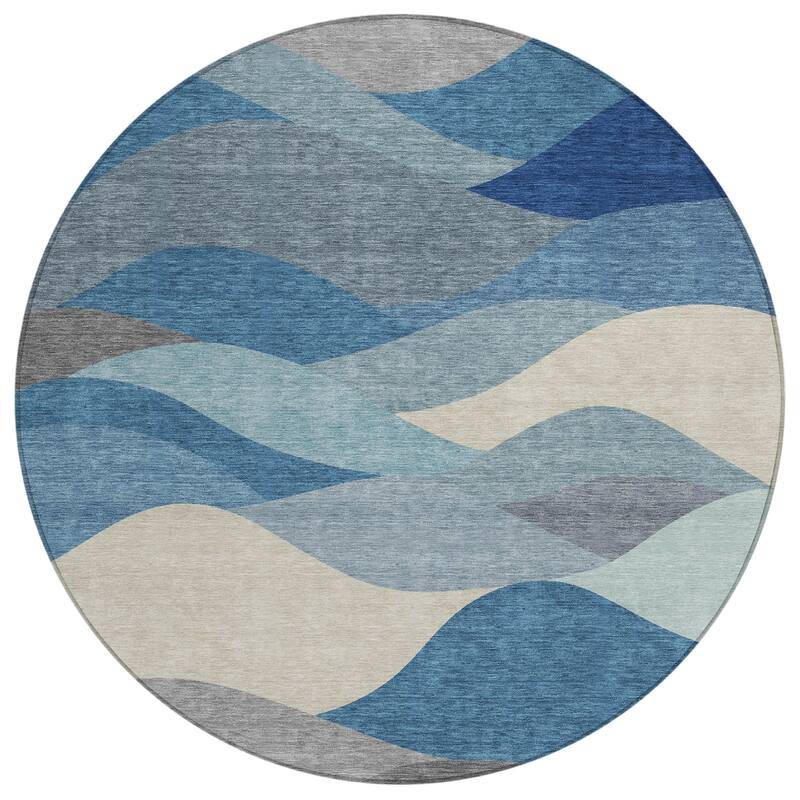Machine Washable Indoor/ Outdoor Modern Horizon Chantille Rug