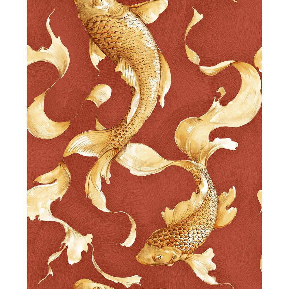 Seabrook Designs Koi Fish Unpasted Wallpaper