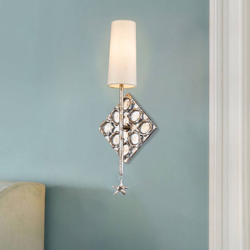 Star 1 Light Silver Sconce - 8.75 x 4 x 21