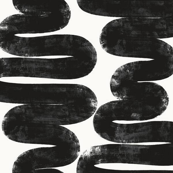 slide 2 of 7, Tempaper Wiggle Room by Bobby Berk Peel and Stick Wallpaper - 15 sq. ft. 15 sq. ft. - White & Black