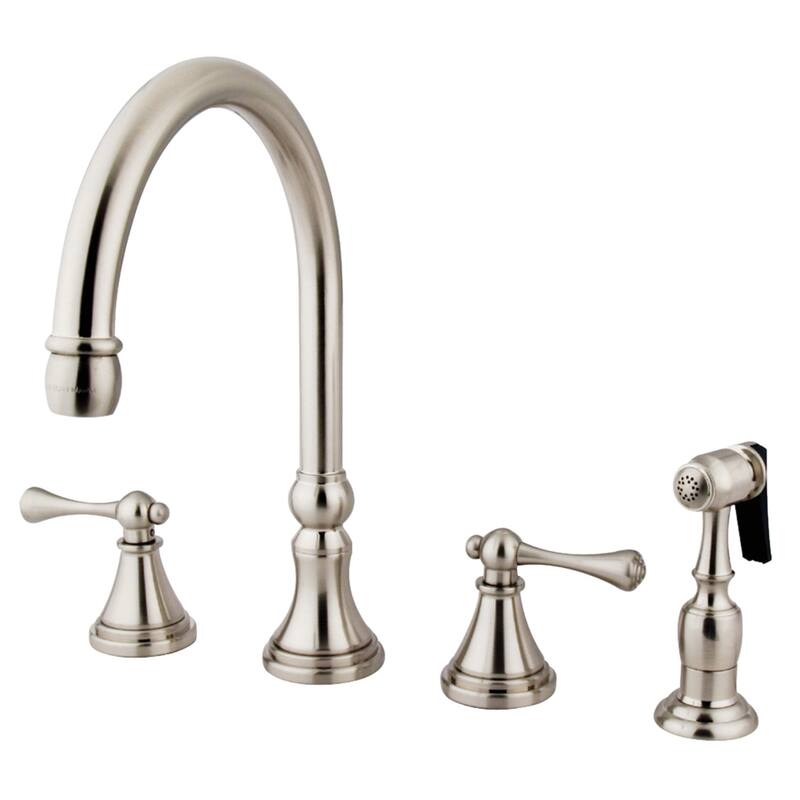 Kingston Brass Governor Widespread Kitchen Faucet with Brass Sprayer