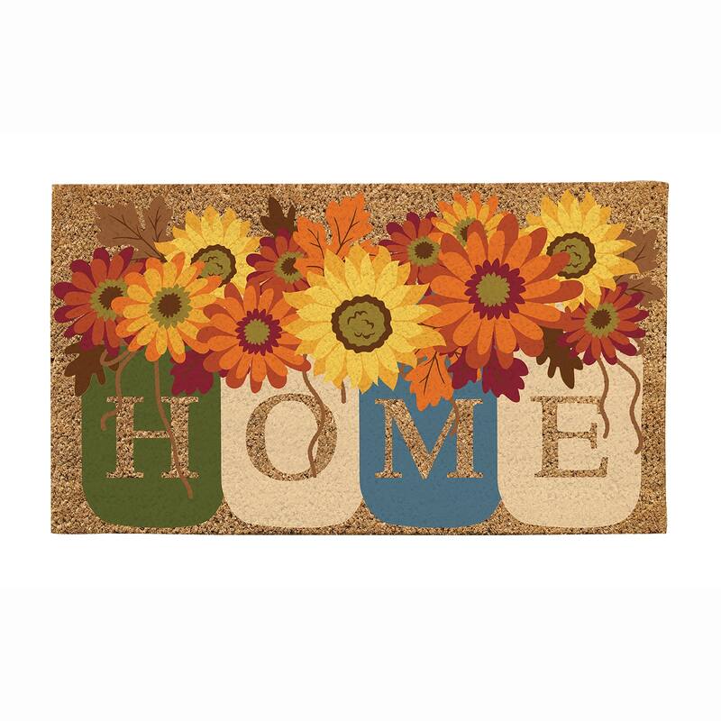 Fall Home Mason Jars Coir Mat