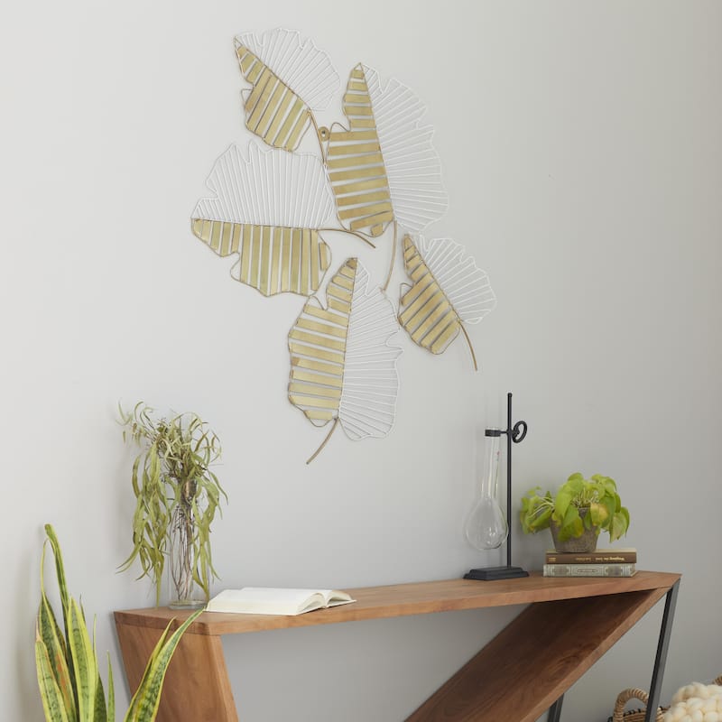 Metal Leaf Monstera Wall Decor - Gold - Roche River Decor