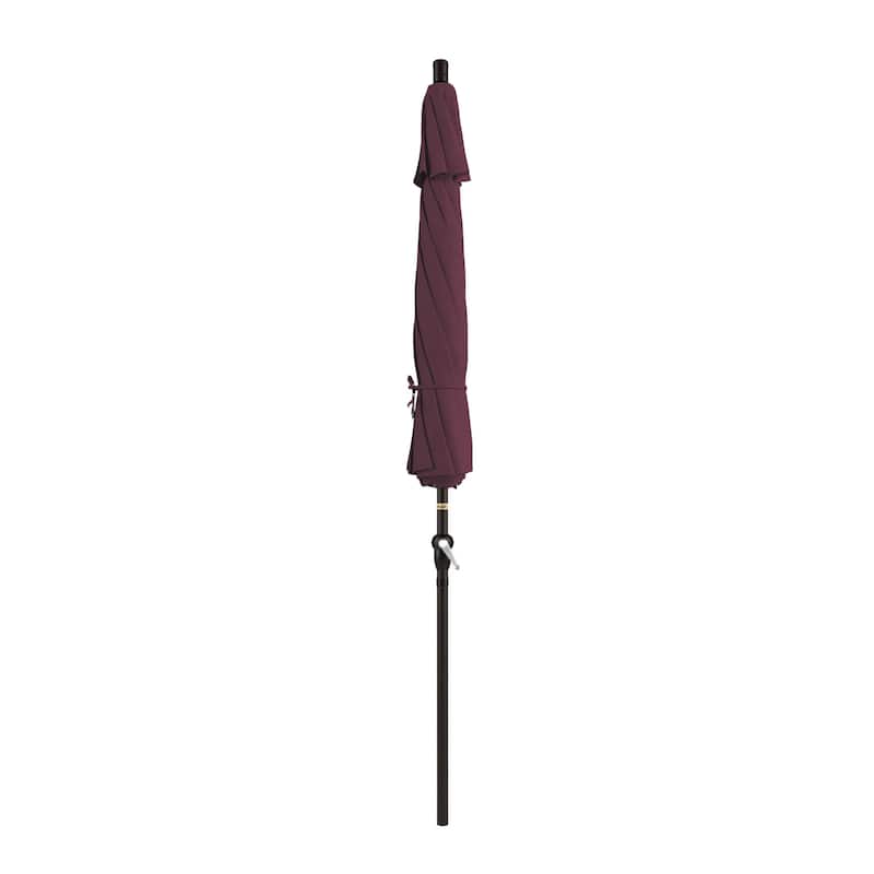 California Umbrella 9' Sunset Series Patio Umbrella Bronze Aluminum Frame and Ribs, Crank Lift Auto Tilt, Pacifica Pacific Blue