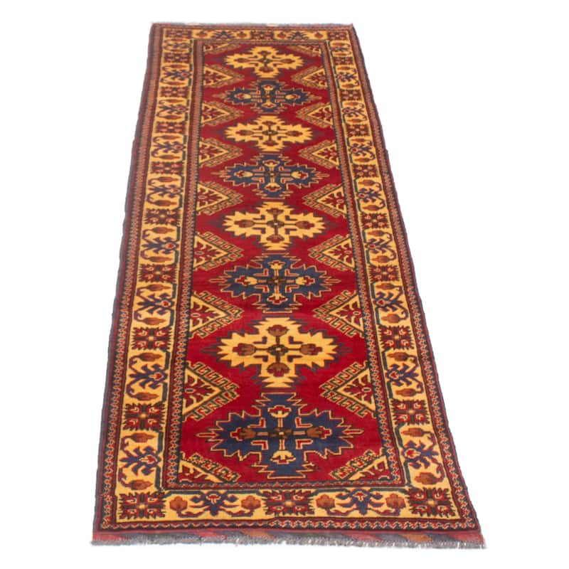 ECARPETGALLERY Hand-knotted Kargahi Red Wool Rug - 2'10 x 9'9