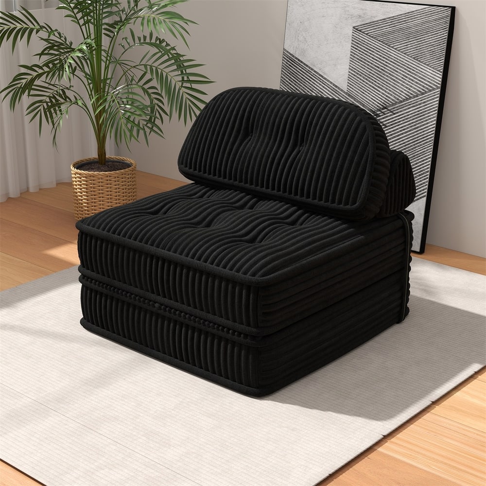 Folding Sofa Bed, Convertible Sleeper Chair with Pillow Foldable Mattress, Portable Fold Out Chair Bed Floor Sofa Lounge