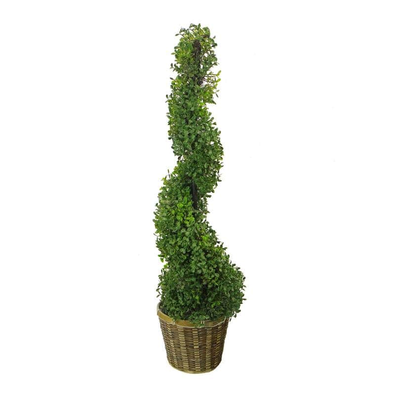 ABNT002B-NTRL Artificial Boxwood Leave Topiary Tree in Basket