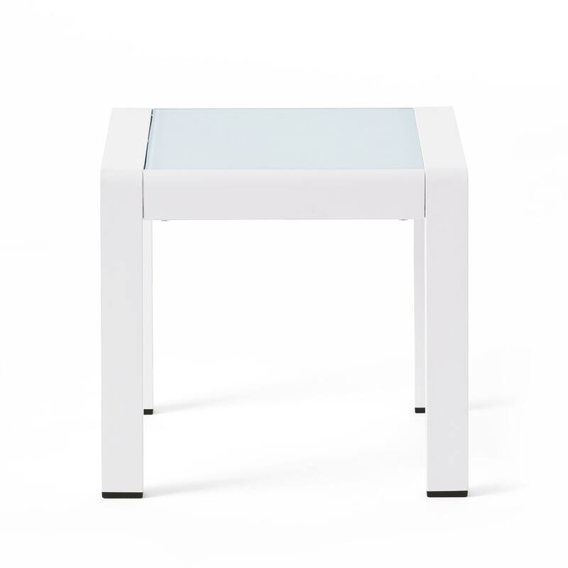 Cape Coral Outdoor Aluminum Side Table (Set of 2) by Christopher Knight Home