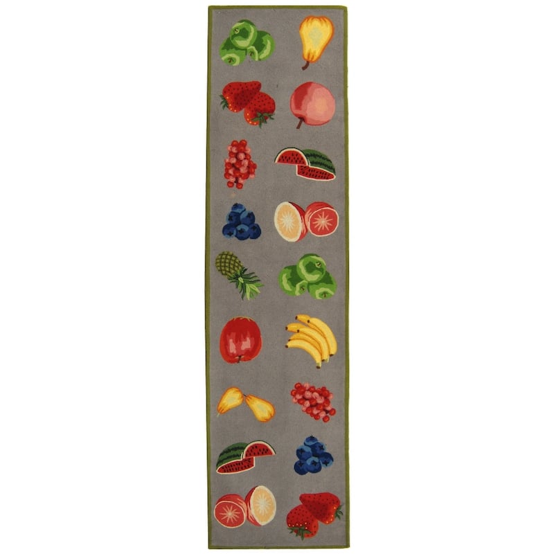 SAFAVIEH Handmade Chelsea Sefkije French Country Fruit Wool Rug - 2'6" x 6' Runner - Stone