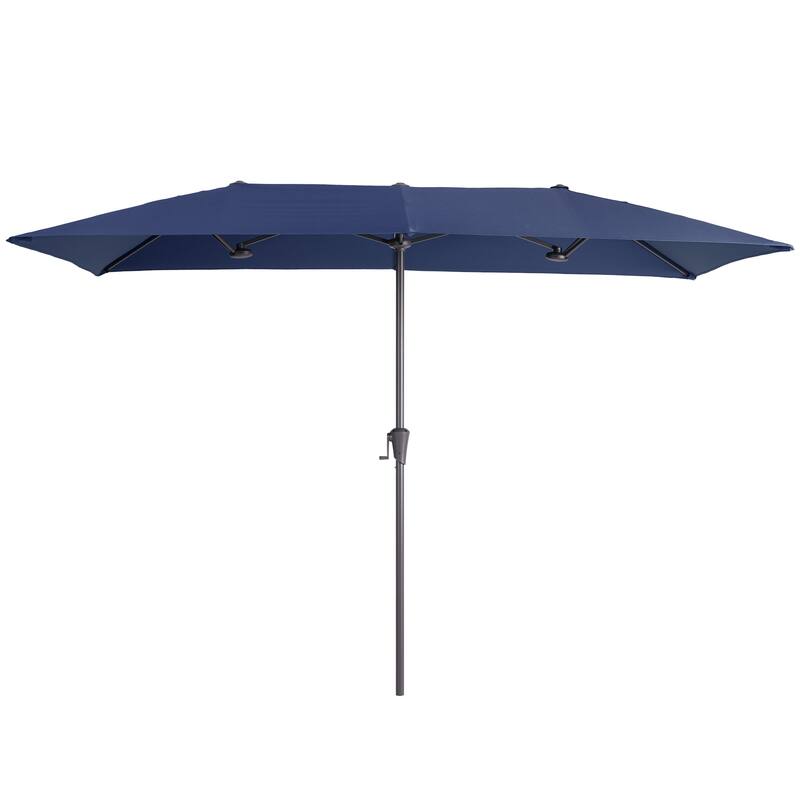 BONOSUKI 10 x 6.5Ft Double-Sided Patio Umbrella with Large Canopy Outdoor Table Umbrella for Garden and pool, Anthracite Gray