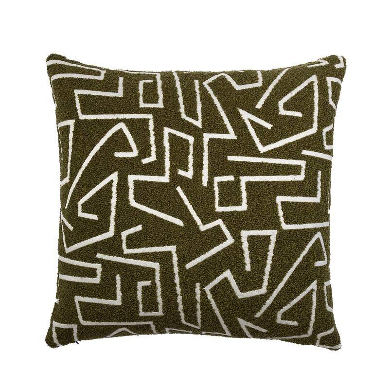 Austin Horn Classics Contempo Decorative Pillow – 22"x22", Boucle Jacquard Fabric, Reversible - Green - Cover Only