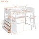 preview thumbnail 6 of 43, Twin Size Loft Bed Kids Bed Frame Wooden Storage Bed with Desk, Shelves, Pull-out Drawers, Ladder and Guardrail