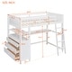 preview thumbnail 8 of 7, White Twin Solid Wood Loft Bed with Drawers Chest, Desk, Shelves
