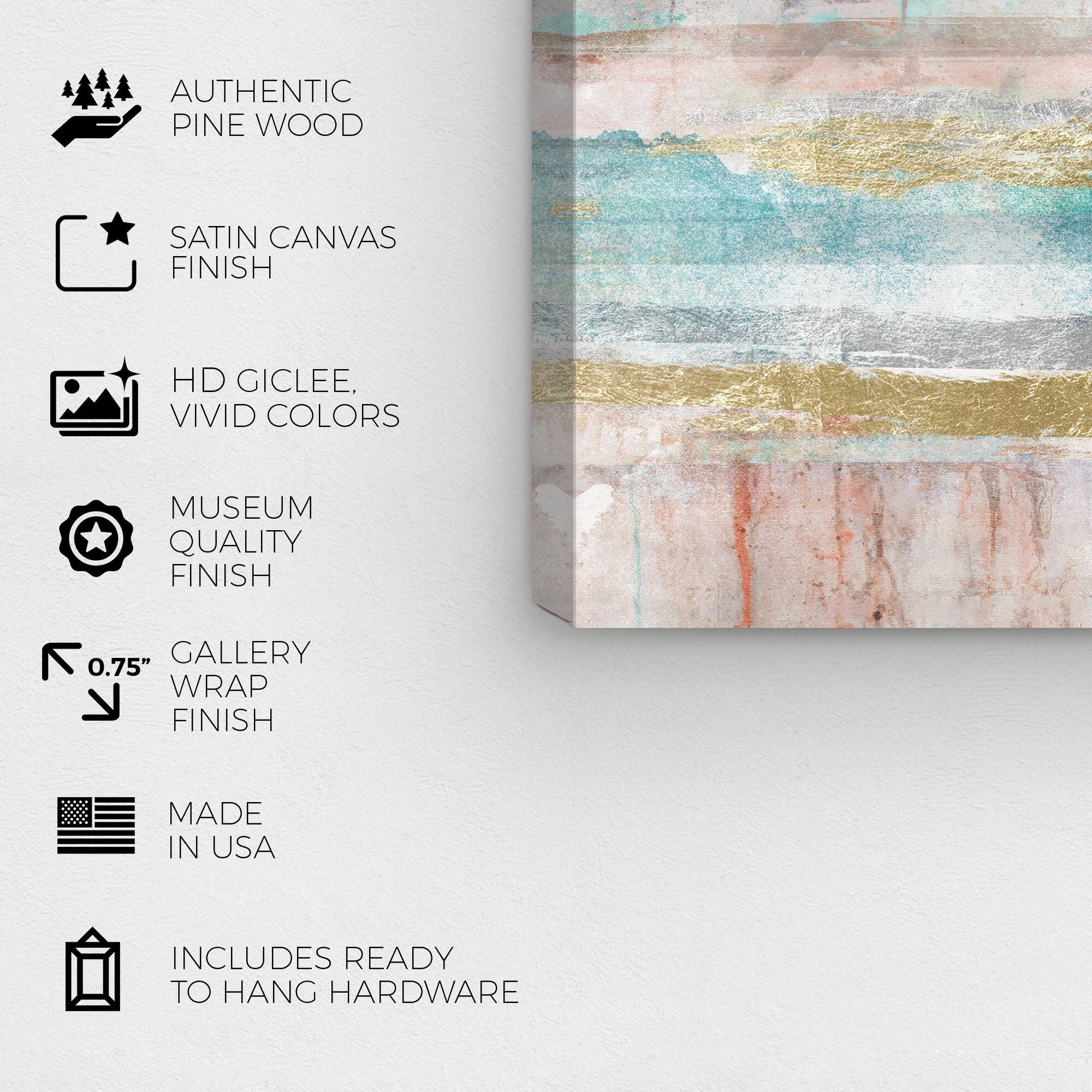 Wynwood Studio Canvas Abstract Mirage en Neutrale Gold and Light Blue