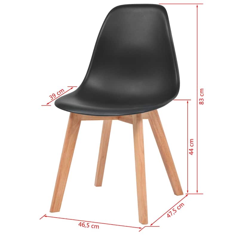 vidaXL Dining Chairs Accent Side Chair with Wooden Legs for Kitchen Plastic