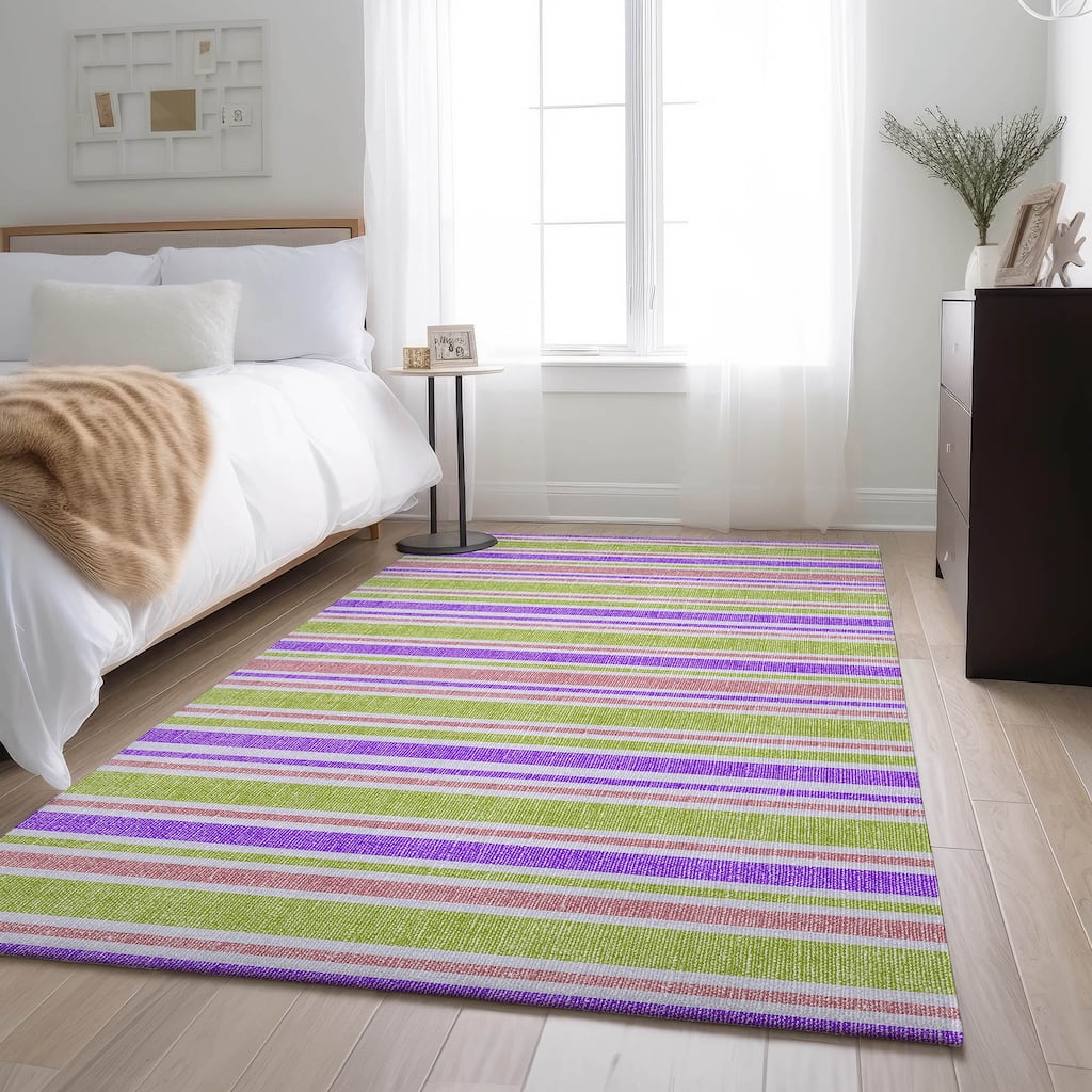 Premium Washable Super Soft Modern Cabana Stripe Mayfield Rug