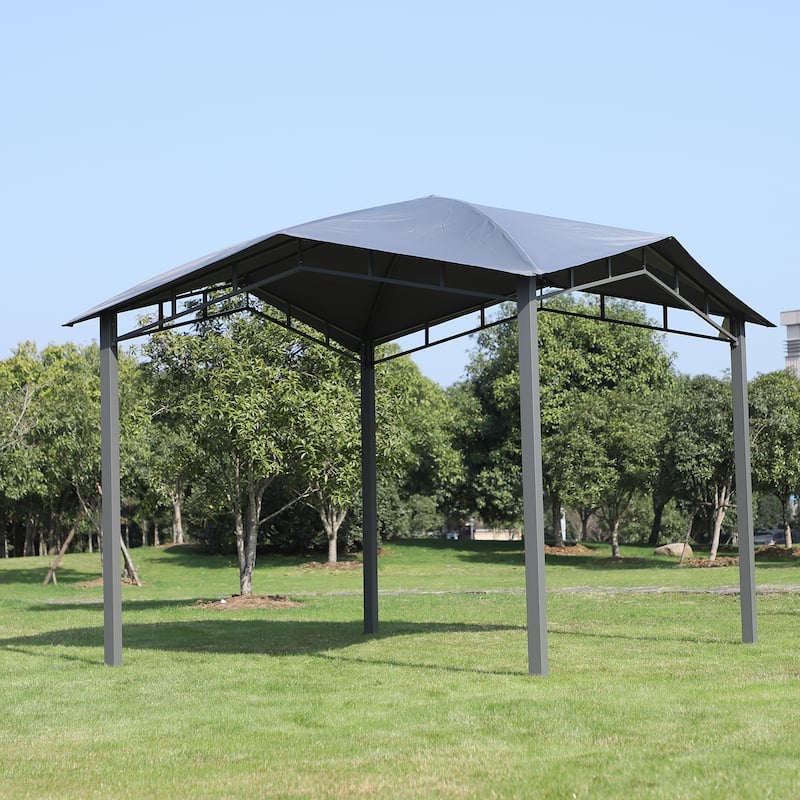 Outsunny 10x10-foot Steel Soft Top Canopy Gazebo - Grey