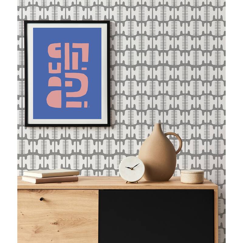 Black Pepper Paperie Grey Shift Peel & Stick Wallpaper