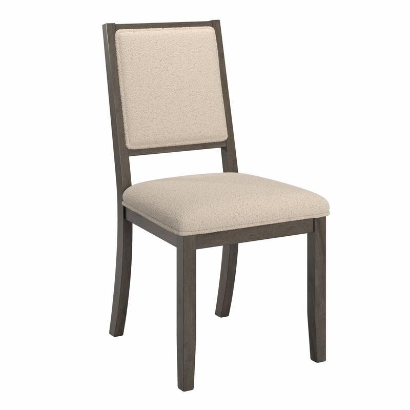 Harstad Wood Finish Cream Boucle Fabric Dining Chair (Set of 2) by iNSPIRE Q Modern