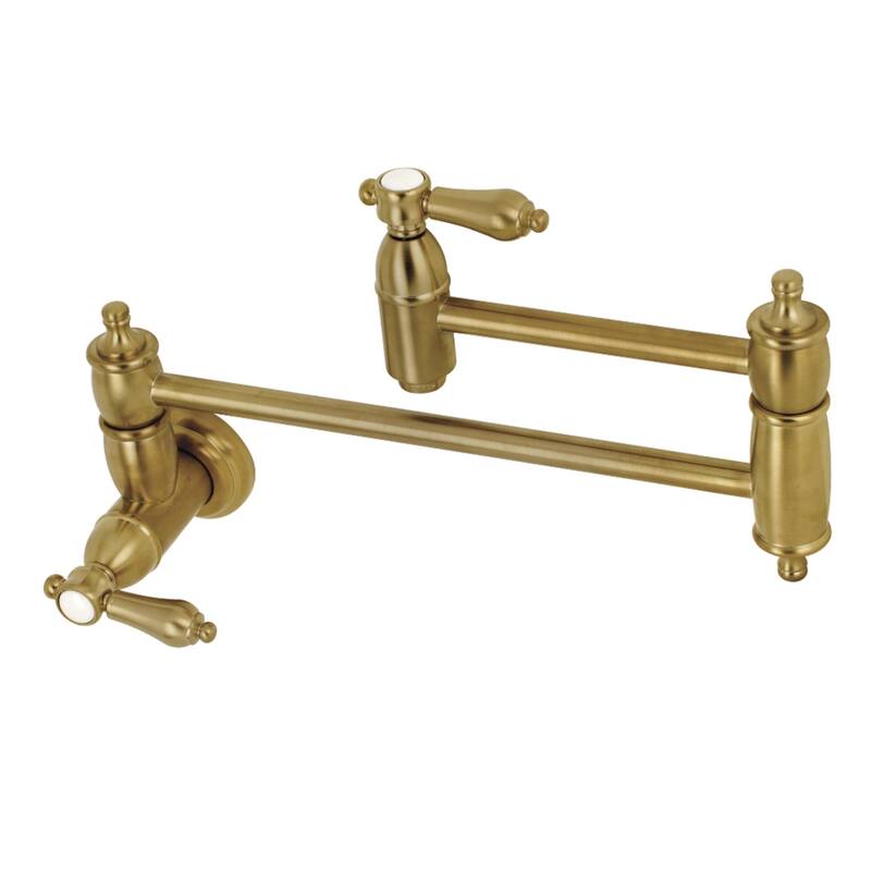 Kingston Brass Heirloom Wall Mounted Pot Filler Faucet - Brushed Brass