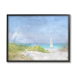 Stupell Sailboat & Beach Path Framed Giclee Art Design by Noah Bay ...