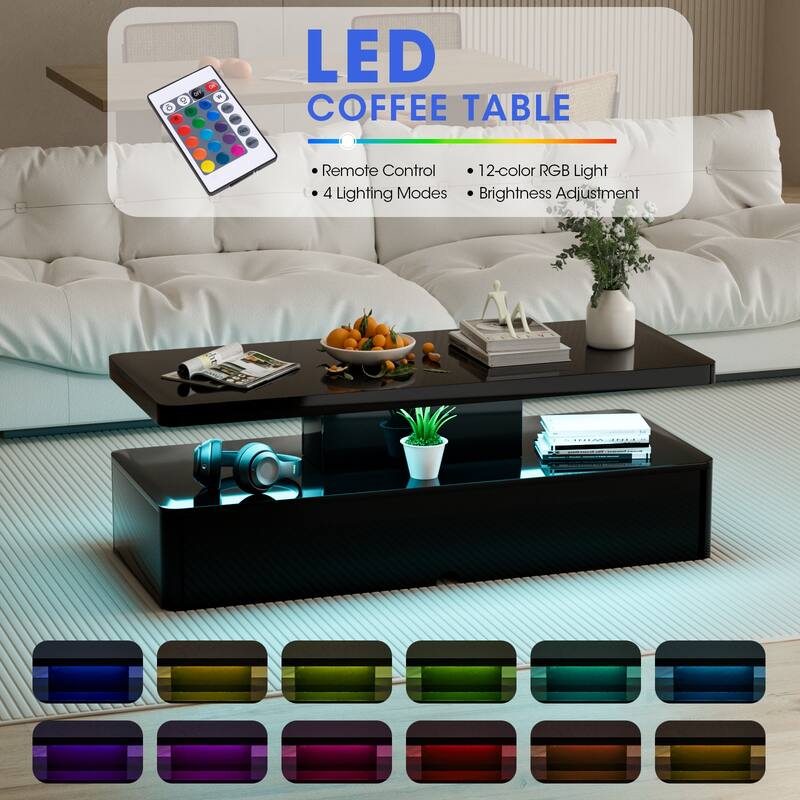 Modern Coffee Table with Led Light