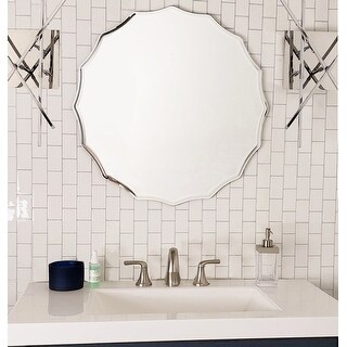 frameless engraved ridge mirror edge round single