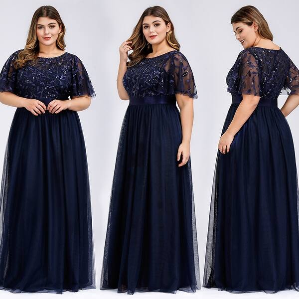 Ever Pretty Womens Plus Size Short Sleeve Formal Evening Dresses 09042 Overstock 29714627