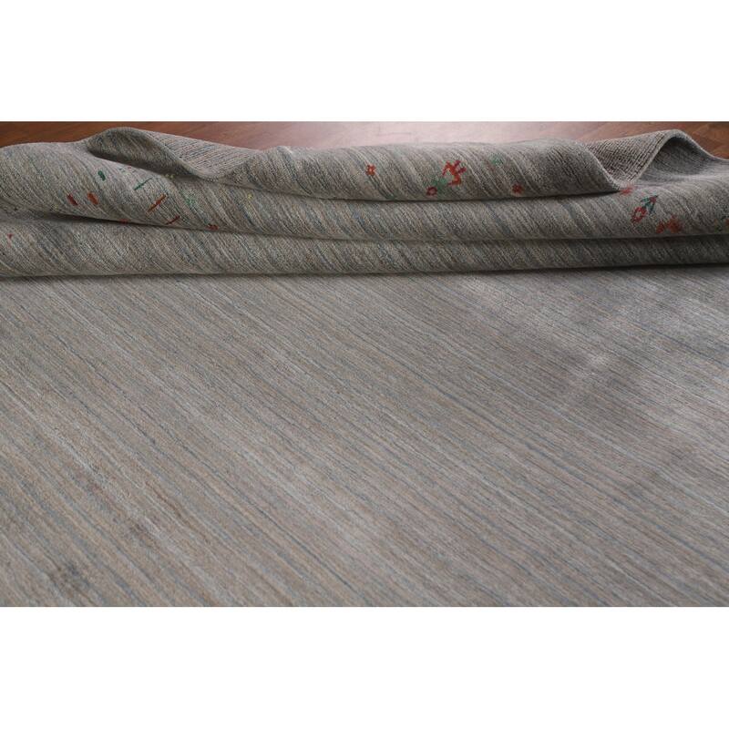 Tribal Beige Gabbeh Oriental Area Rug Handmade Wool Carpet - 8'1"x 9'9"