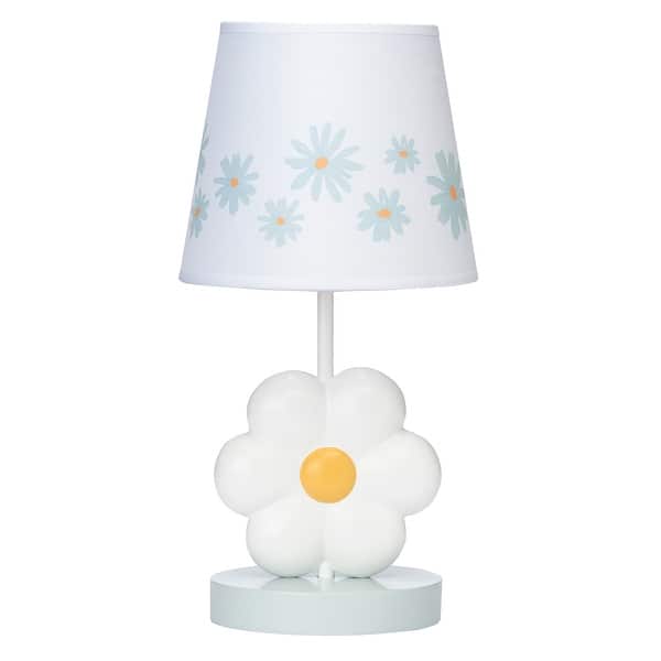 slide 2 of 7, Lambs & Ivy Sweet Daisy White Floral Nursery/Child Lamp with Shade & Bulb