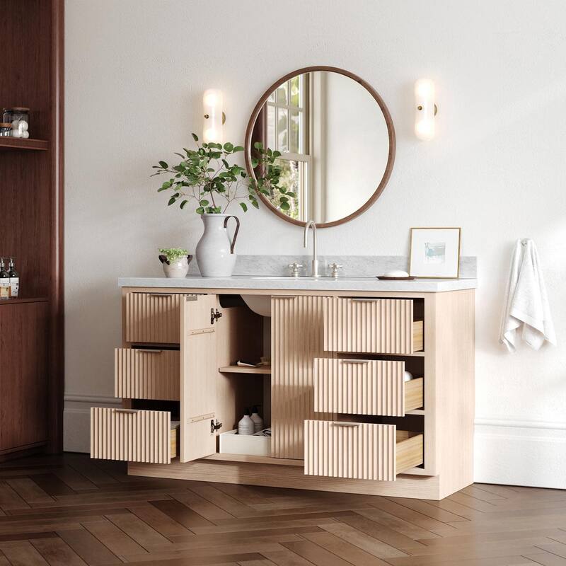 Ariel P61CWOVO Milan 61" Free Standing Single Oval Basin Vanity Set