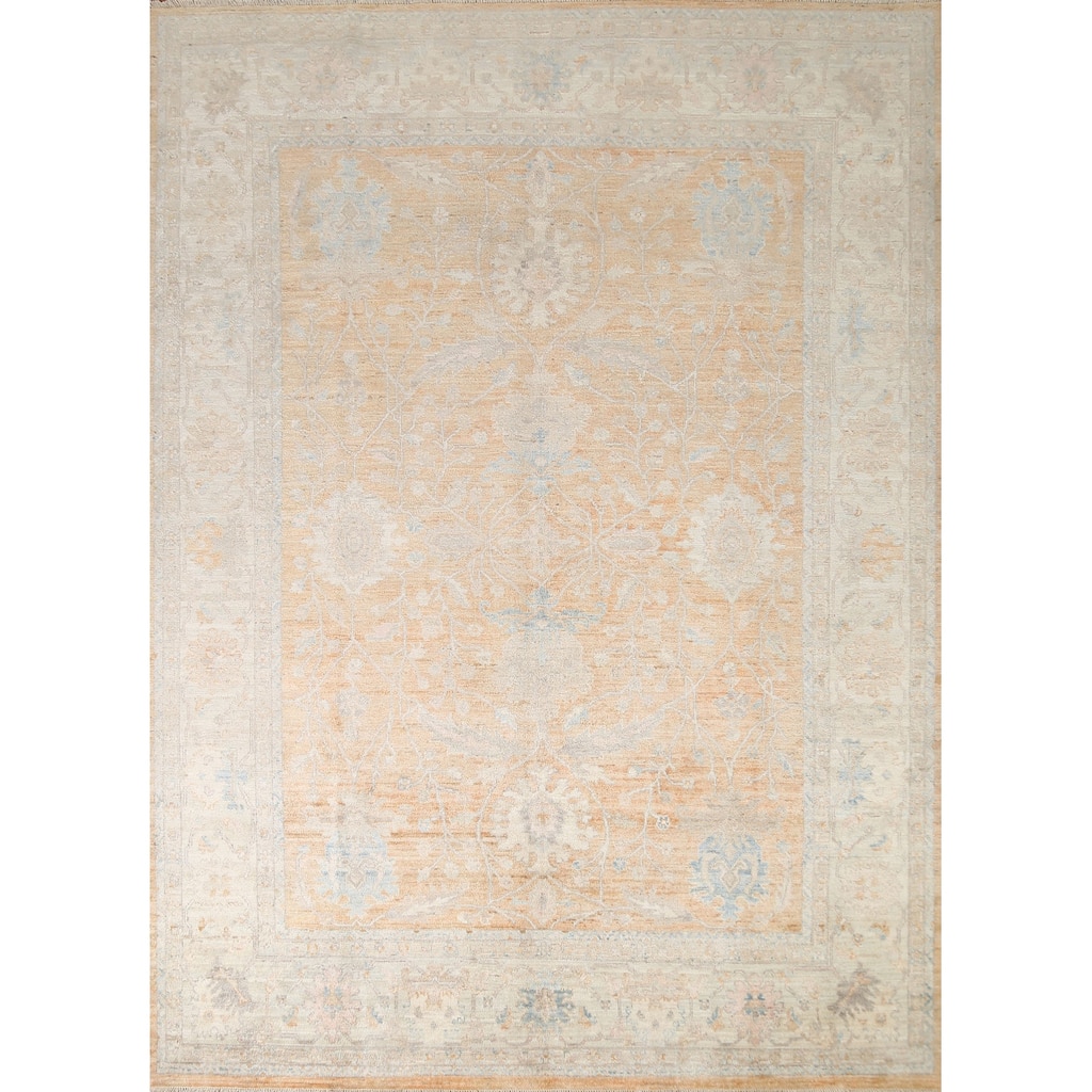 Vegetable Dye Traditional Muted Oushak Turkish Rug Wool Hand-knotted - 7'10" x 9'8"