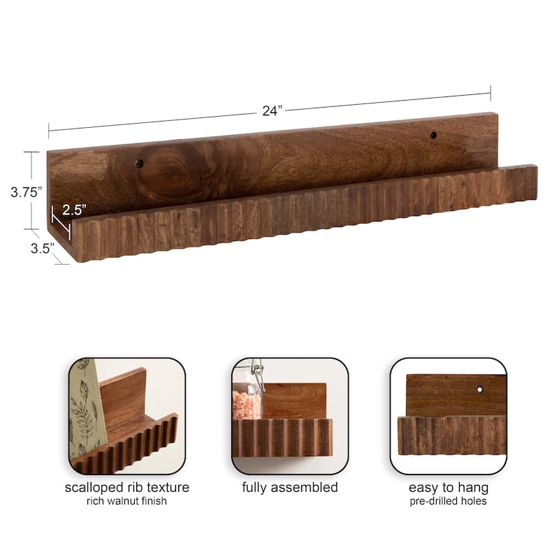 Kate and Laurel Furrow Ledge Shelf Set.