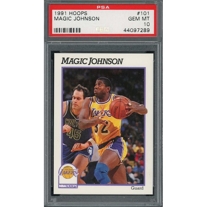 Magic Johnson 1991 Hoops Basketball Card #101 Graded PSA 10 - 8'6" x 11'6"