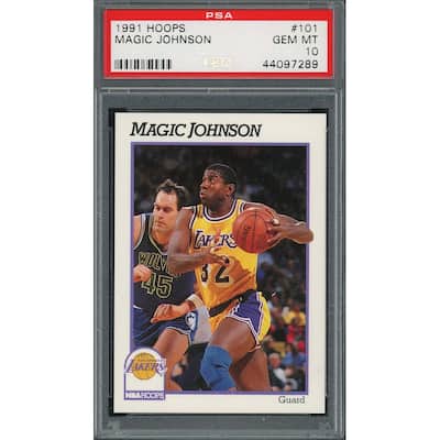 Magic Johnson 1991 Hoops Basketball Card #101 Graded PSA 10 - 8'6" x 11'6"