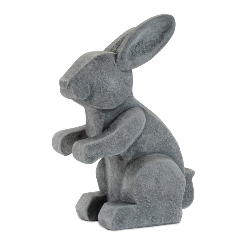 Sitting Bunny Figurine Decorations - 6" - Gray - Set of 6