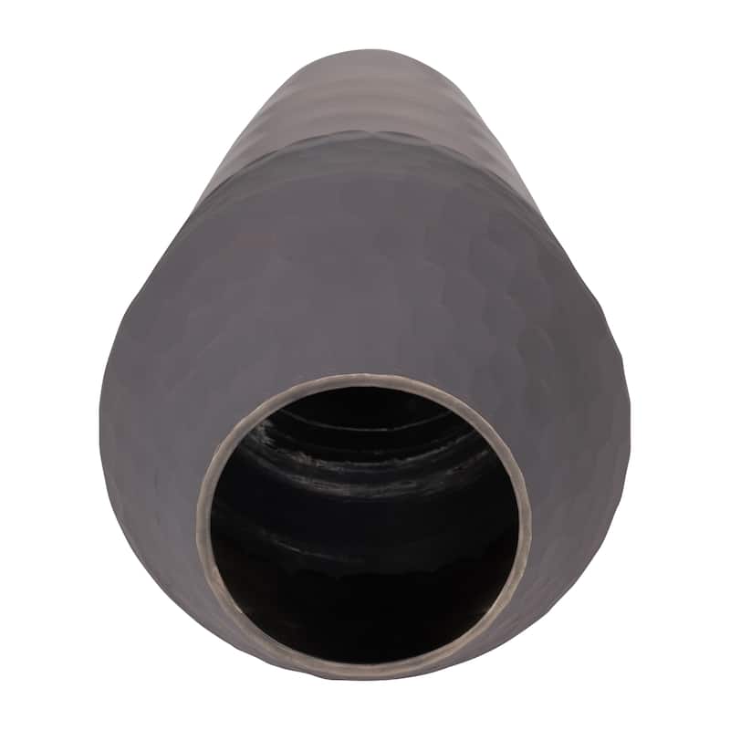 Sagebrook Home Glass Metallic Cylinder Hammered 2Tone Handcut Vase
