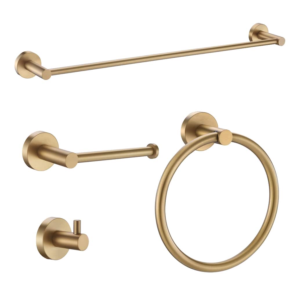 ANZZI 4-Piece Brushed Gold Bathroom Accessories Set