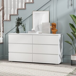 Modern 6 Drawer Dresser Bedroom Storage chests Makeup Cabinet - Bed ...