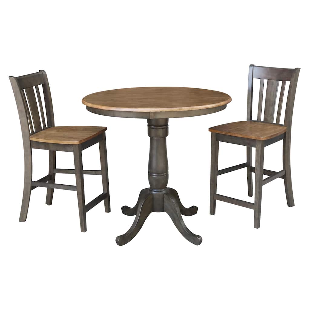 36" Round Counter Height Table With 2 San Remo Stools - 3 Piece Set