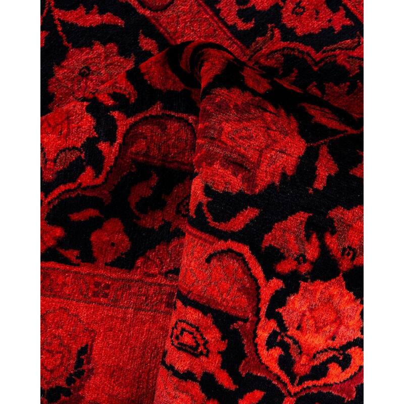 Overdyed, One-of-a-Kind Hand-Knotted Area Rug - Orange - 3' 1" x 5' 4"